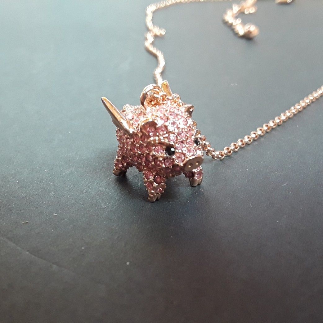 Kate spade flying pig necklace