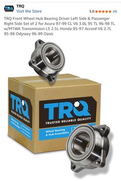 TRQ Front Wheel Hub Bearing Assembly Set of 2