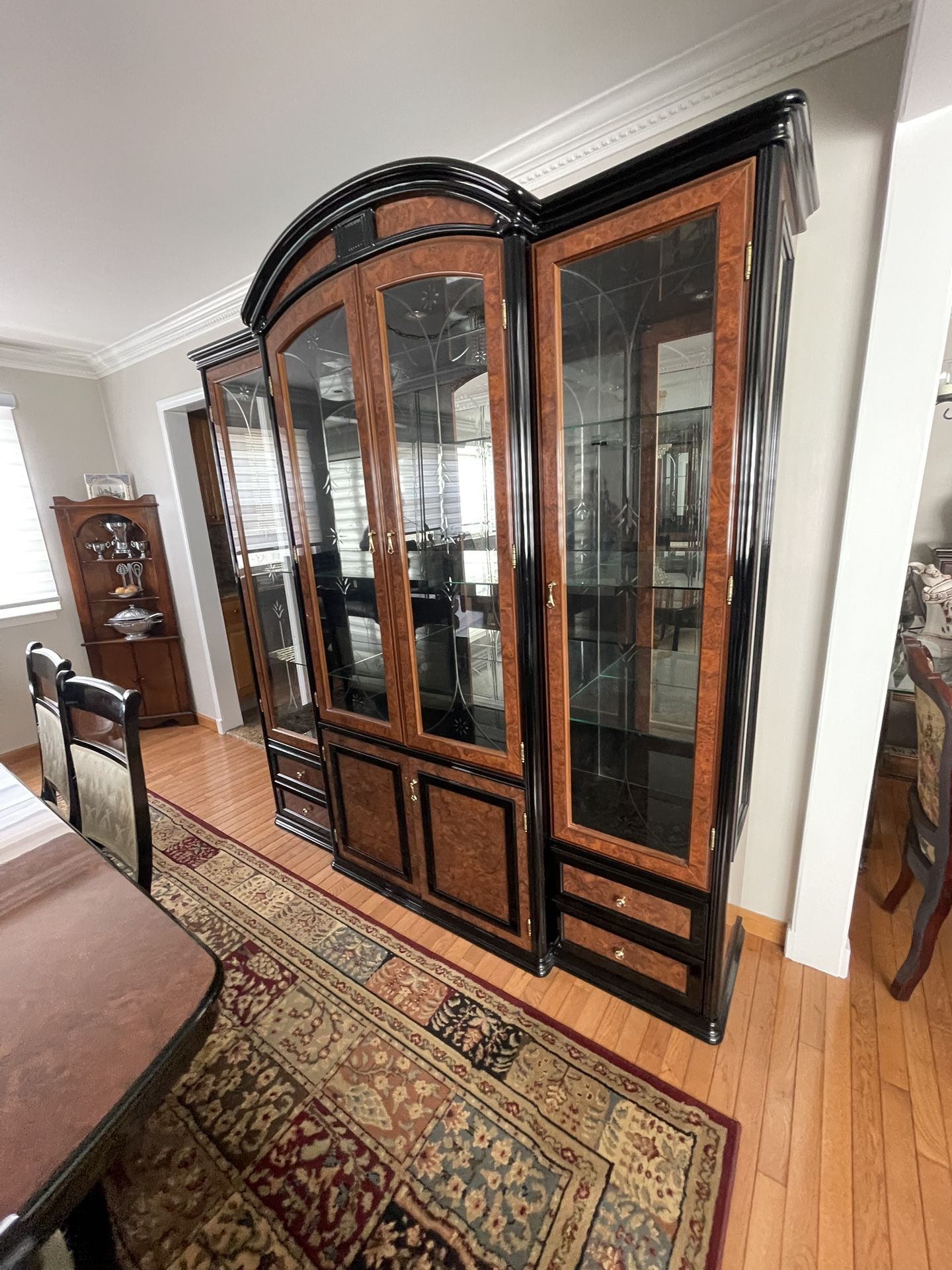 Dining Set 6 Upholstered Chairs China Cabinet