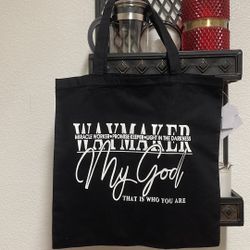 Tote Bag Black canvas WAYMAKER Christian wear NEW