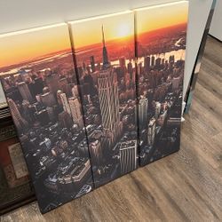 Empire State Sunset - Triptych