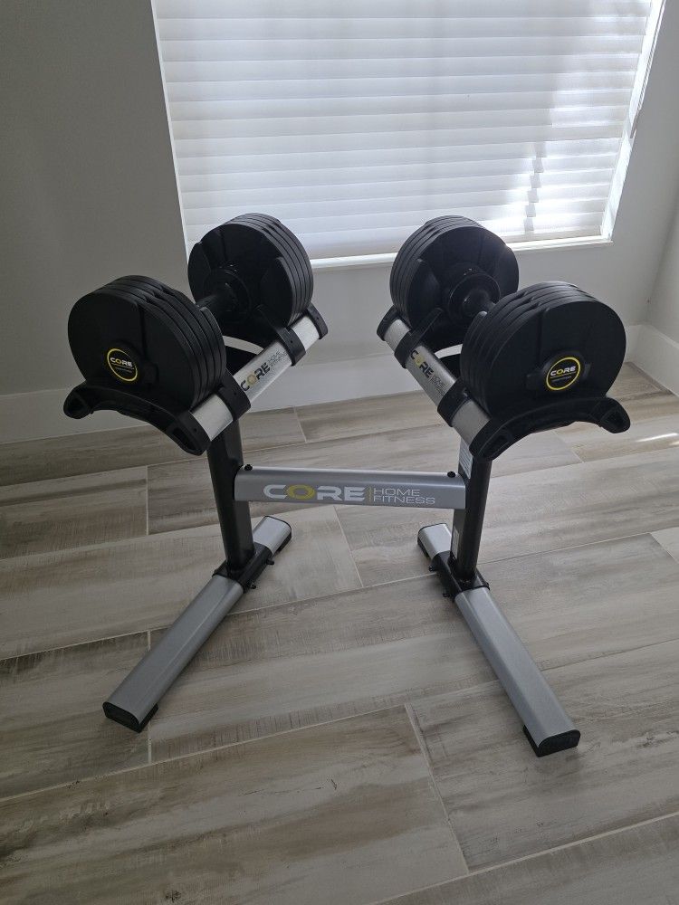 Core Fitness Adjustable Weights & Stand