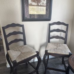 ✨ Classy / High-End  GuildMaster Handcrafted Ladderback Chairs – Solid Wood + Woven Seats (Set of 2)