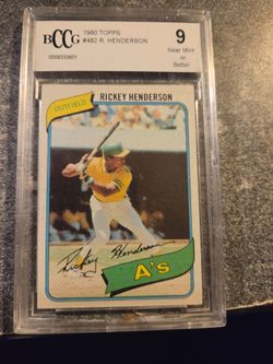 1980 Topps  #482 RICKEY HENDERSONR RC BCCG  GRADE 9