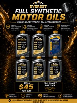 EVEREST Full Synthetic Motor Oils – Premium Engine Protection | 12/1 Quart