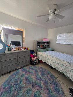 Gray Dresser with Mirror and Bookcase Headboard Set