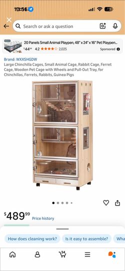 Brand New Wooden Chinchilla/Small Animal Cage - Upgraded Stainless Steel Tray