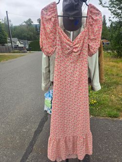 pink floral dress