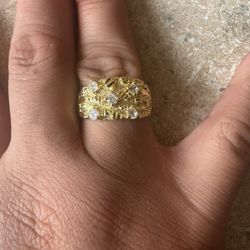 Gold Plated Nugget Ring