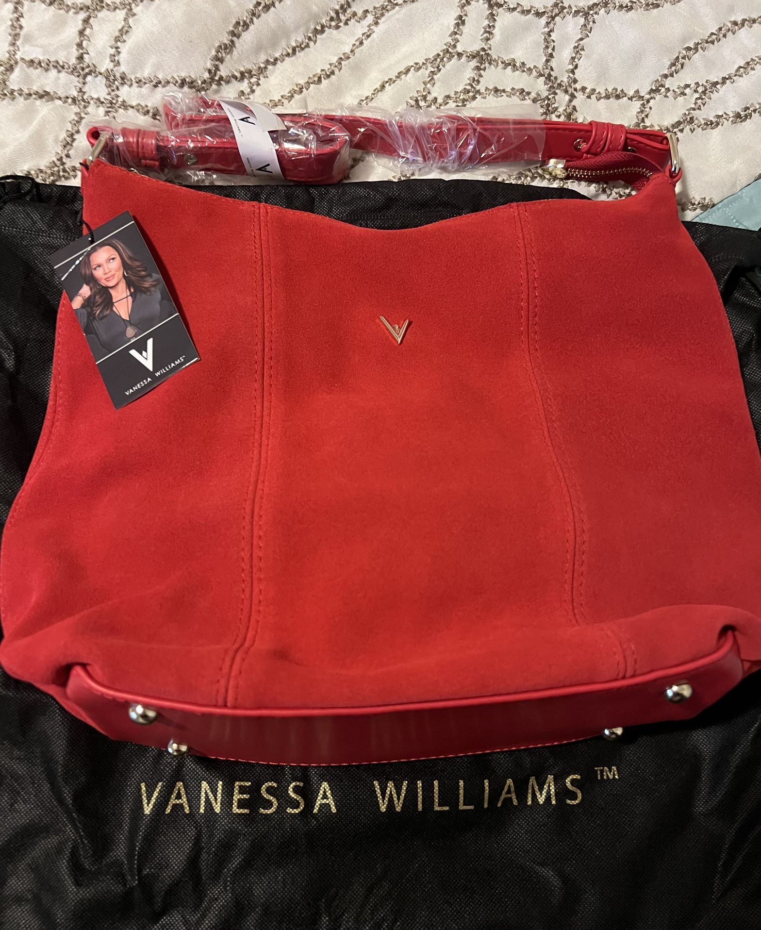 Christmas Vanessa Williams Hobo Bag Genuine Suede