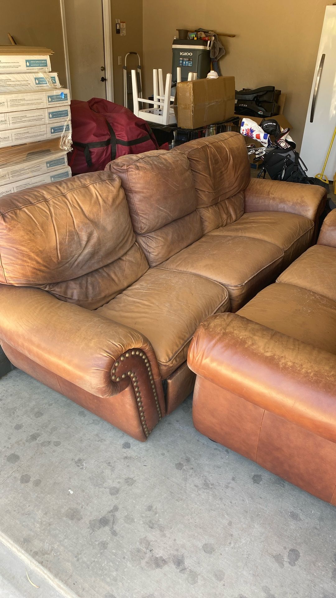 Two Leather Couches