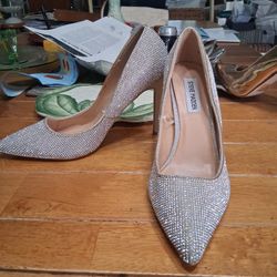 Steve MADDEN 8.5 M Silver Bling Shoes