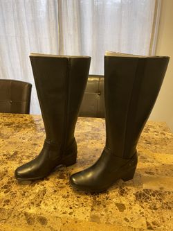 Black Leather Boots (Extra Wide Calf)