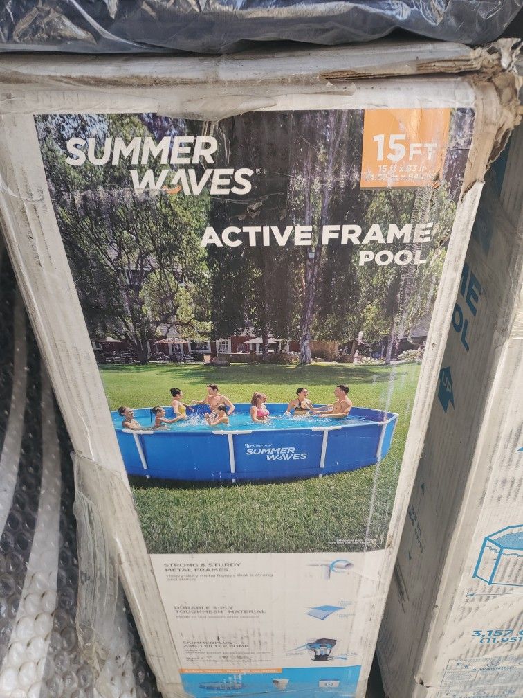 Summer Waves 15 Ft Active Frame Pool With Pump And Filter