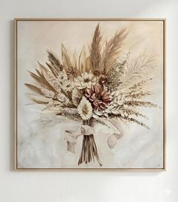 Floral Canvas Wall Art - Wooden Frame