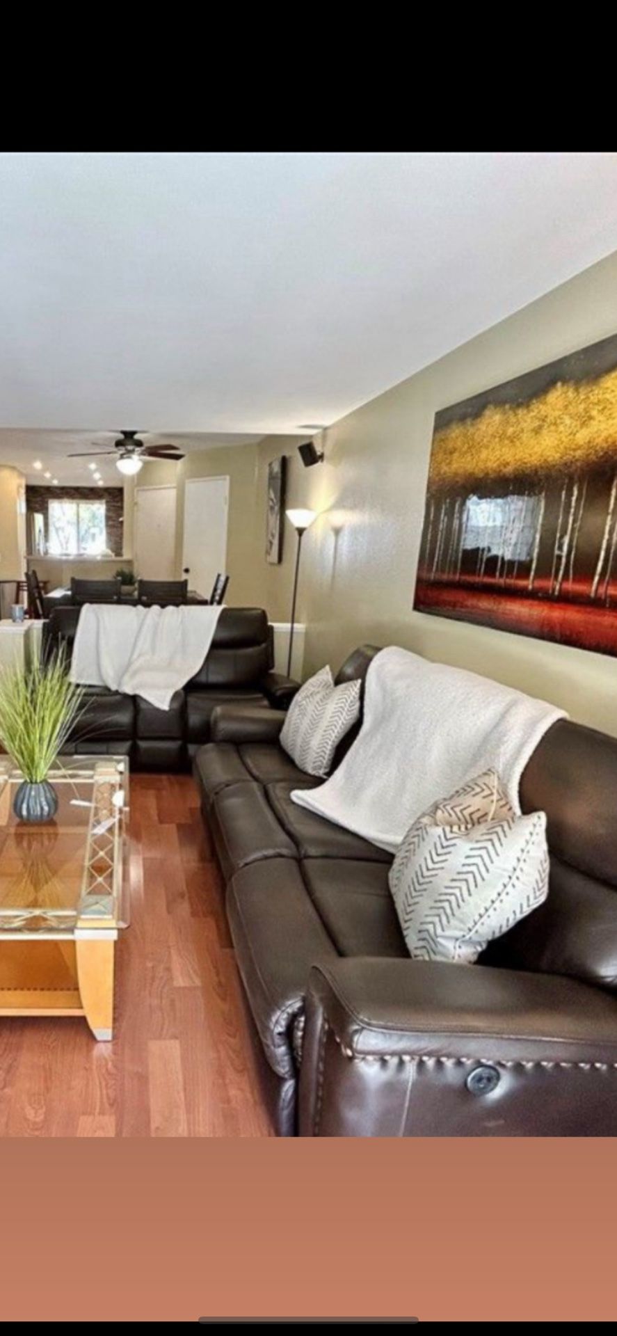 Leather Reclining Couch & Loveseat – $300 for Both