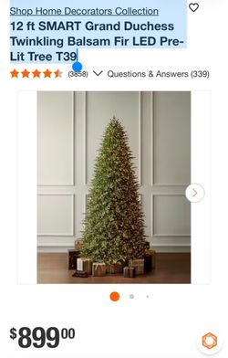 Shop Home Decorators Collection 12 ft SMART Grand Duchess Twinkling Balsam Fir LED Pre-Lit Tree T39
