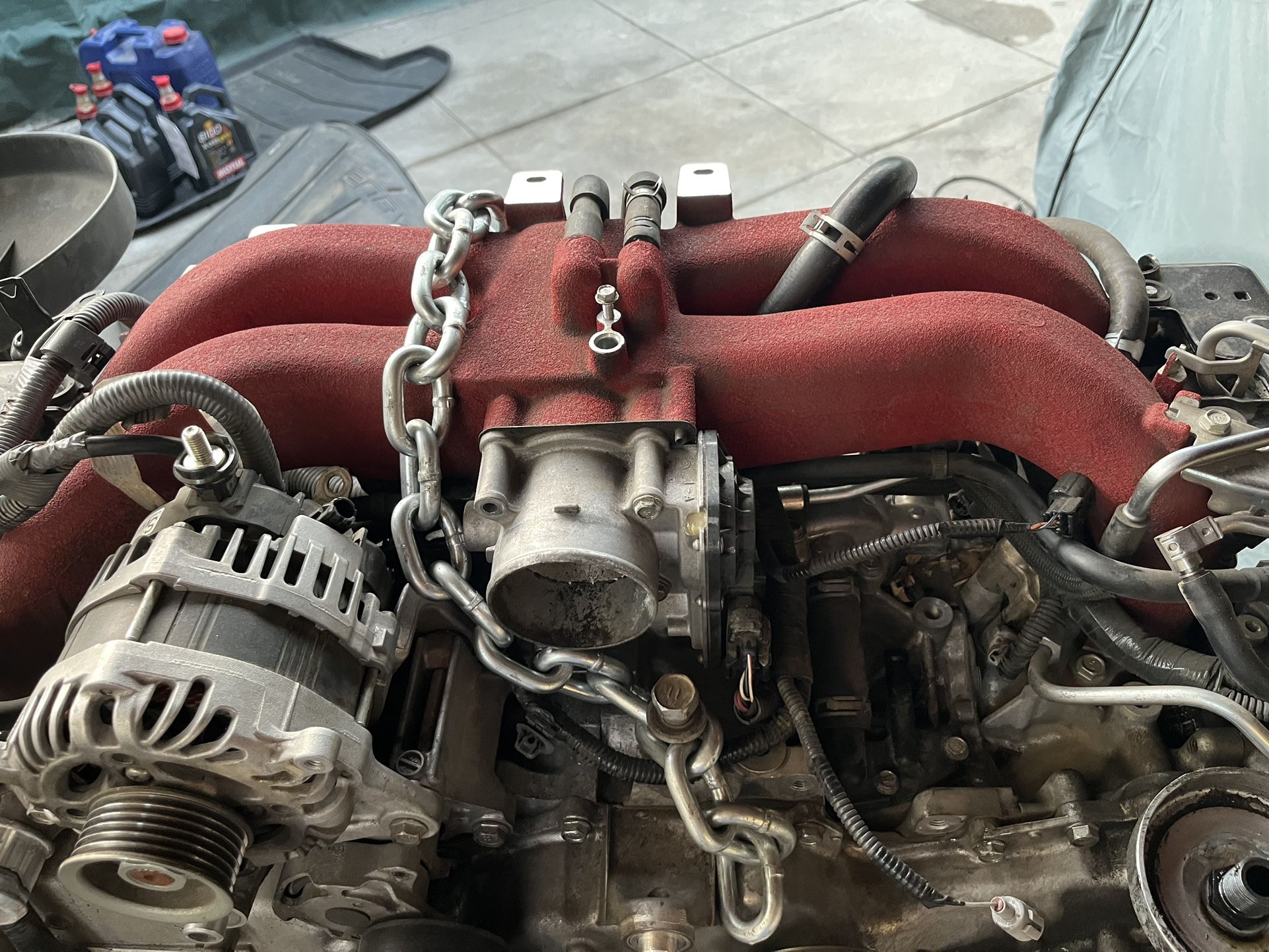 subaru brz frs 86 aluminum red intake manifold