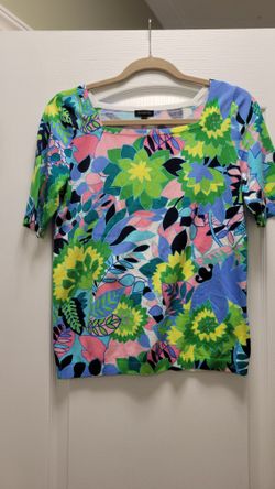 Talbots multi color knit top NEW Small