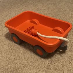Green Toys Wagon, Orange - Pretend Play, Motor Skills, Kids Outdoor Toy Vehicle. No BPA, phthalates, PVC. Dishwasher Safe, Recycled Plastic, Made in U