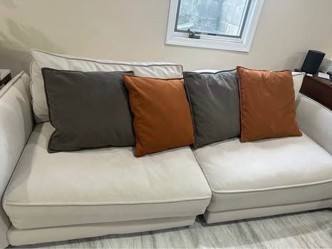 2 Piece Sectional + Pillows