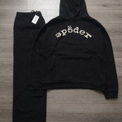  Sp5der Black VVS Black Hoodie & Sweatpants
