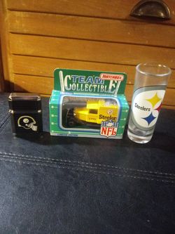 Matchbox collectible limited EDITION and light; shot glass\ PITT. STEELERS