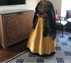Yellow green lehenga