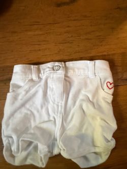 Carter's White Baby Shorts with Red Heart Detail