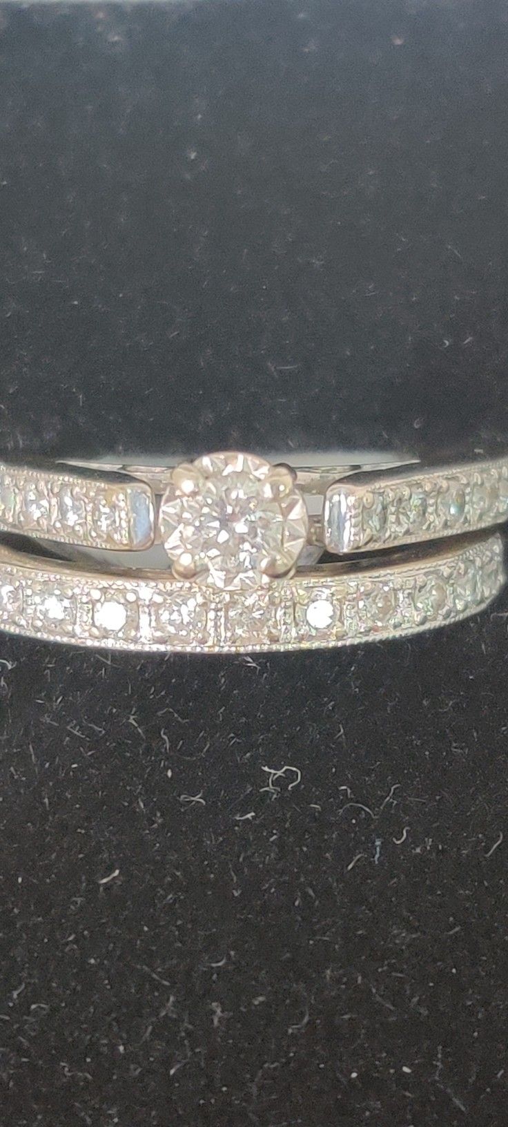 Ladies 14kt White Gold Wedding Set 