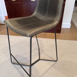 West Elm Slope Leather Counter Stools