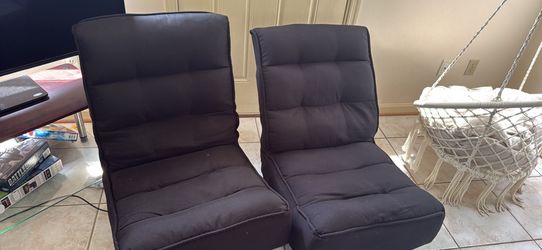 Black Floor Chairs - Gaming / Meditation Chairs (Set of 2)