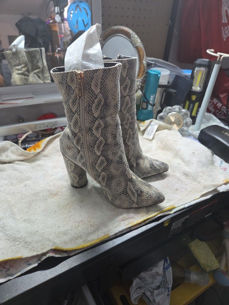 Cape Robbin Snake Print High Heel Boots