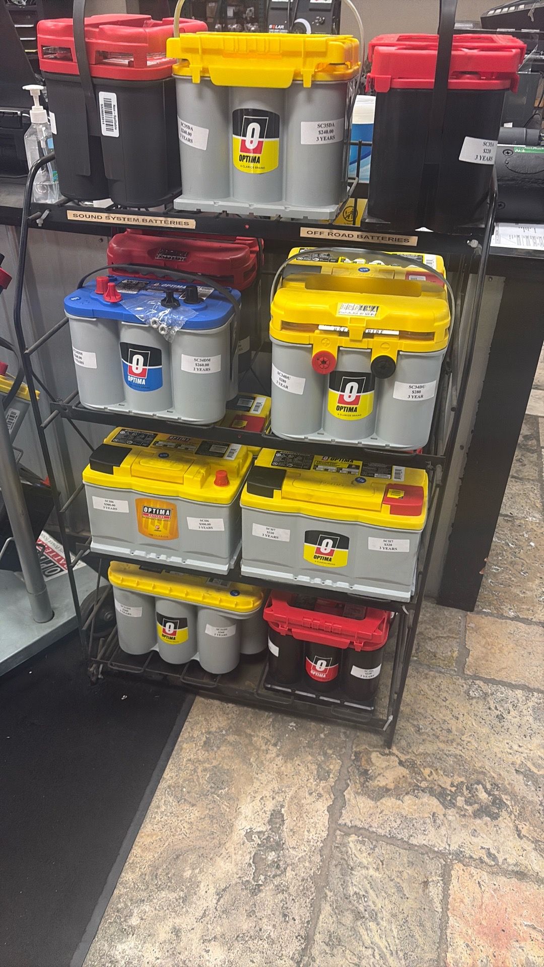 DH6 Yellow Optima Batteries