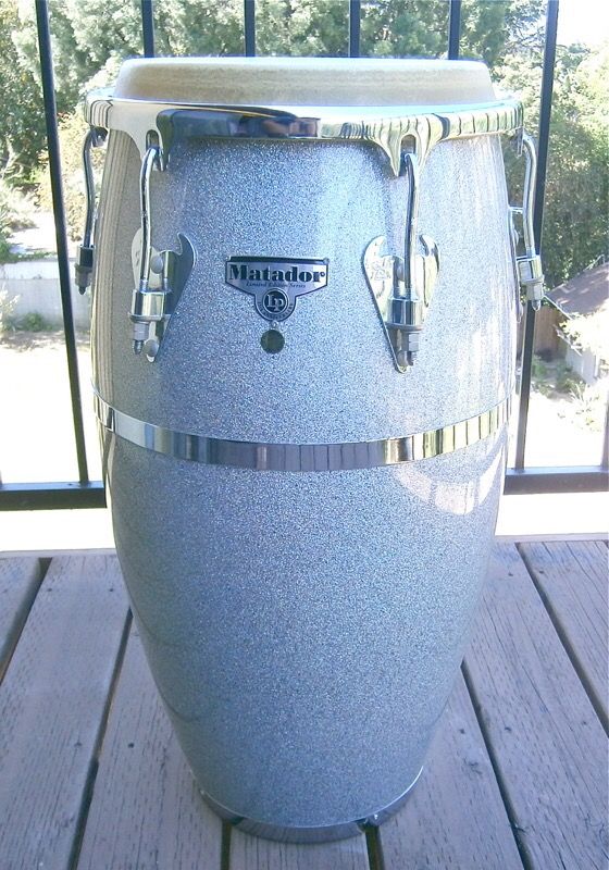 LP Matador Conga 35th Anniversary Limited Edition Series White Glitter Silver Sparkle Drum Percussion Instrument