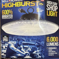 BELL + HOWELL 1-ft 6000 Lumens Black Cool White LED Low bay Garage Shop Light