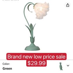 Modern Bedside Lamp Stained Glass Flower Table Reading Lamps 4-Way Dimmable Nightstand Desk Lights, One-Light,19.6 inches Tall for Bedroom, Living Roo