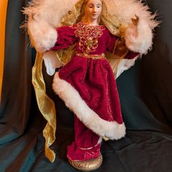 Elegant Angel Figurine With Feathered Wings 