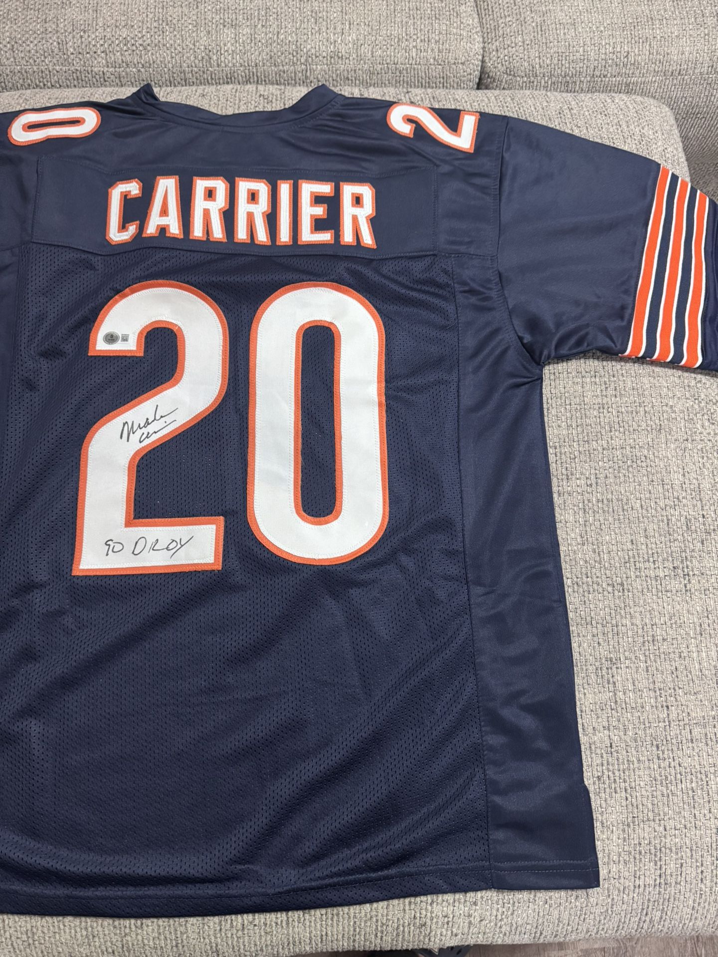 MARK CARRIER SIGNED Autograph Custom Jersey - Beckett Coa - Chicago Bears
