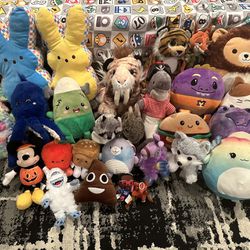 Large Lot Of Stuffed Animals Squishmellows Beanie Boos 