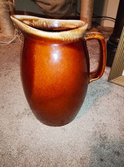 Vintage Hull Pottery Brown Drip Glaze Pitcher