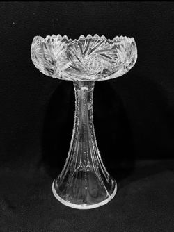 Antique 1900’s American Brilliant Period Cut Crystal Pedestal Candy Dish 10”.