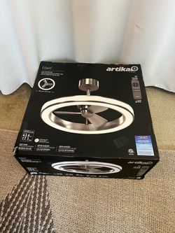 New Artika Edwin LED Ceiling Fan with Light – Silver Frame (23”)