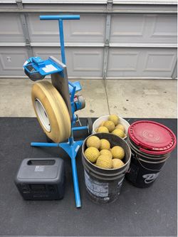 Jugs Pitching Machine w/ 3 buckets of balls & Power Station