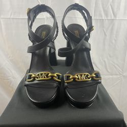 Black Kailey platform sandal by Michael Kors