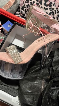 Pink high heel shoes