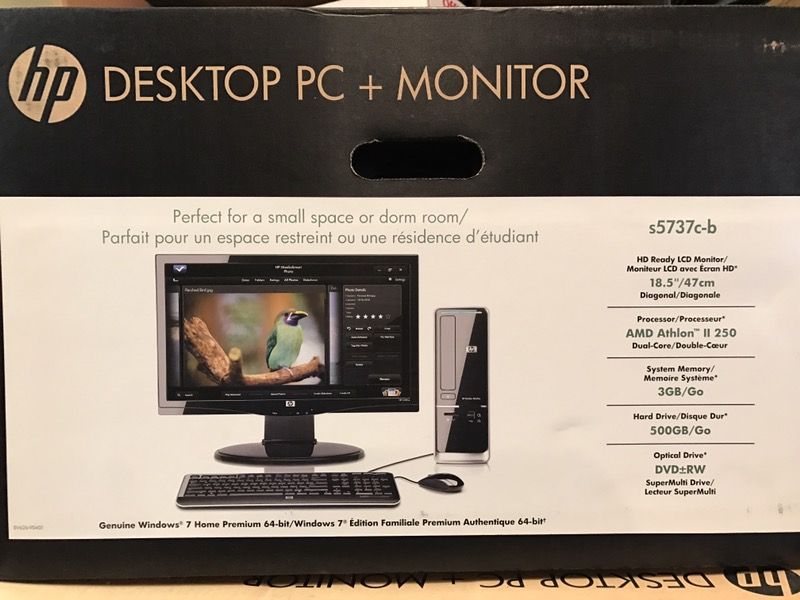 New HP Desktop PC + Monitor