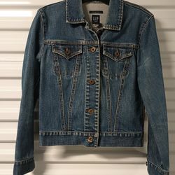 Gap Denim Jacket Womens Jean Blue Medium Wash Classic size Small.