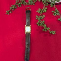  Coach Swiss Made Ladies' Watch with a Rrectangular Case and Original Brown Leather Strap/Band