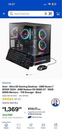 Acer Nitro 65 Gaming Desktop PC